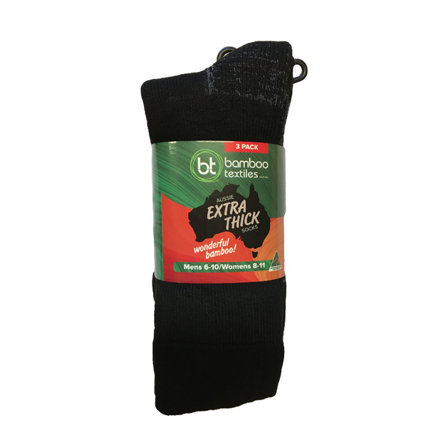 Bamboo Textiles Aussie Extra Thick Socks Unisex 3 Pack
