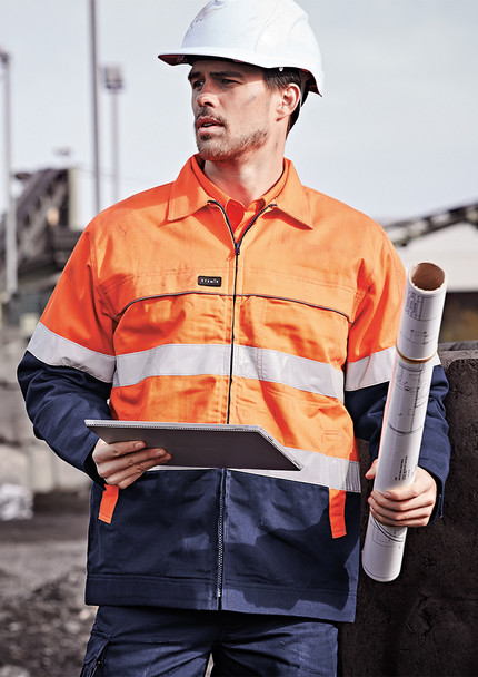 ZJ590 Mens Hi Vis Cotton Drill Jacket