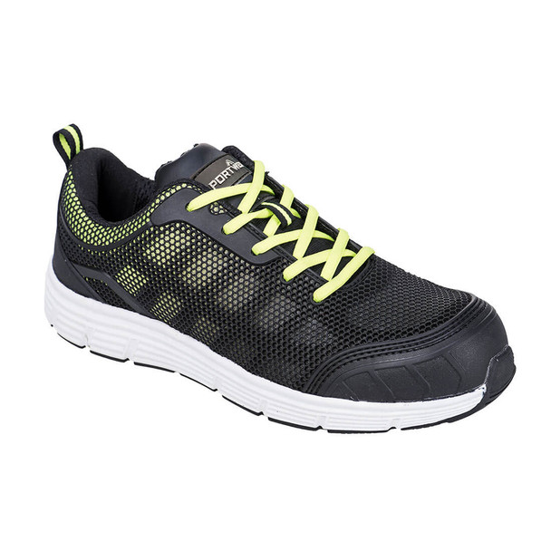 Portwest Steelite Tove Trainer safety shoes Black/Green FT15  Clearance