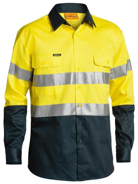   2 TONE HI VIS SHIRT 3M REFLECTIVE TAPE - LONG SLEEVE  BT6456