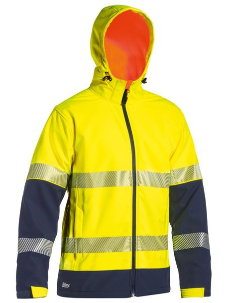 TAPED TWO TONE HI VIS RIPSTOP SOFTSHELL JACKET BJ6934T