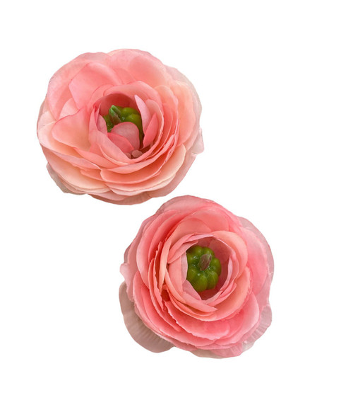 Adorable 2” Pink Hair Flower Clips -Sold as a Pair