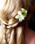 Small Ivory Double Lily Hair Flower Clips - Pair