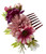 Large Floral Hair Comb Accessory - Pink and Fern