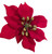 Dark Red Poinsettia Holiday Hair Flower Clip with Glitter Center
