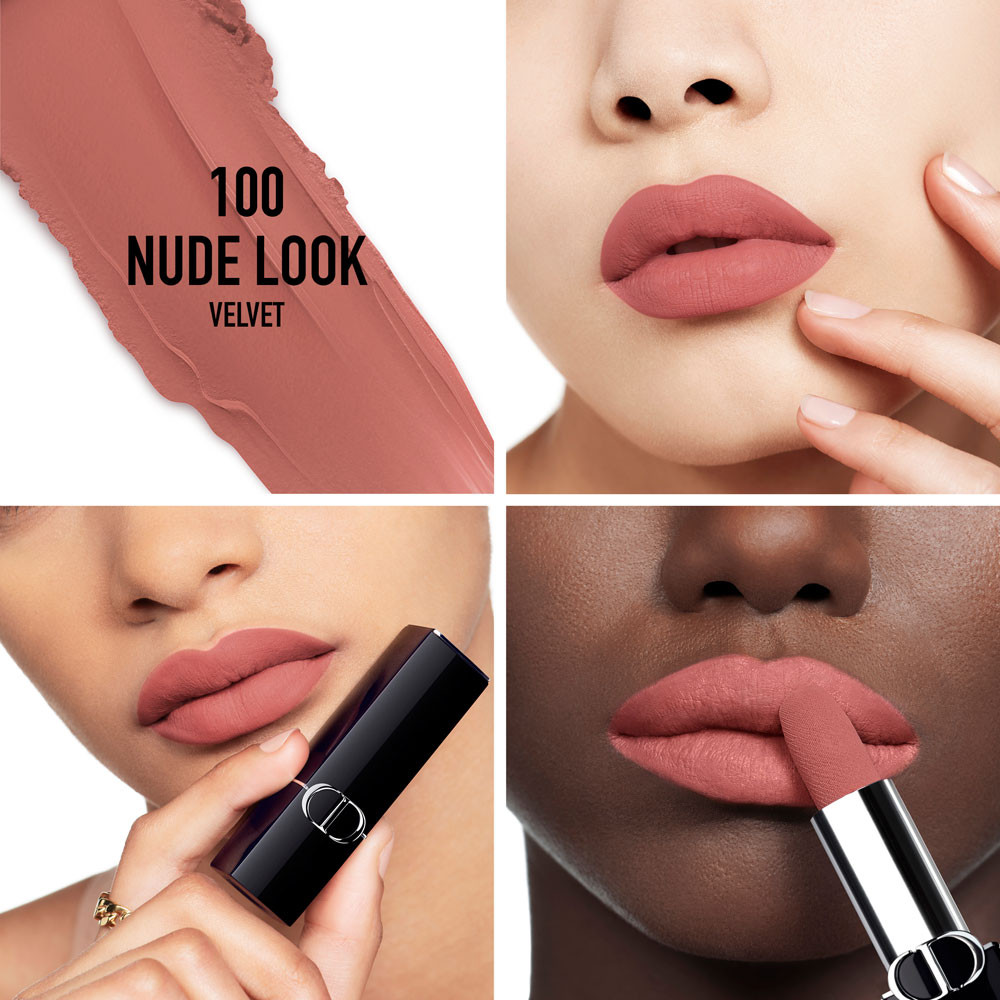 Dior Rouge 100 Nude Look ルージュ ディオール DIOR Rouge Dior Lipstick #100 Nude Look Velvet Finish ~ Miss Dior