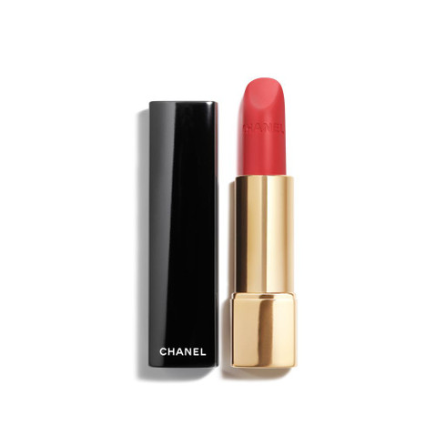 Chanel Rouge Allure Velvet L'Exuberante Review, Swatch, Look