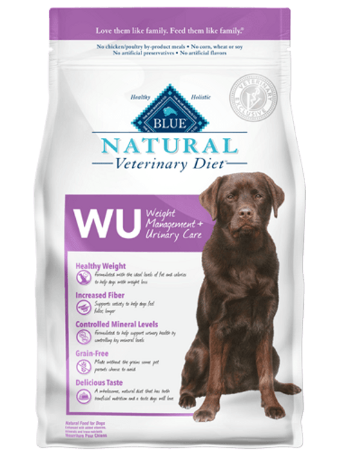 Blue Natural Veterinary Diet Canine WU Weight Management + Urinary Care Dog Food - 22lb