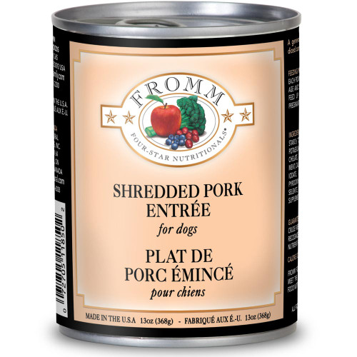 Fromm Four-Star Shredded Pork in Gravy Canned Dog Food, 12/12oz