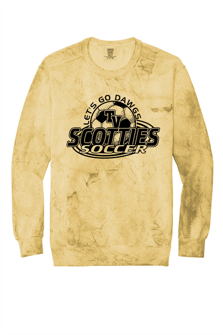 Tri-Valley Scotties Soccer Color Blast Crew Sweatshirt Citrine