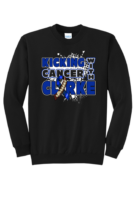 Kicking Cancer with Clarke Crew Sweatshirt