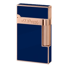 S.T. Dupont - Ligne 2 (Line 2) - Rose Gold Finish & Blue Natural Lacquer Lighter