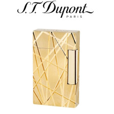 S.T. Dupont - Ligne 2 (Line 2) Lighter - Fire Line 3D Design - Yellow Gold