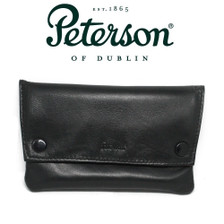 Peterson -Leather Tobacco Pouch  Press Stud Black - (103)