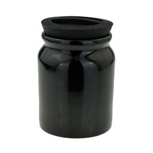 Black Ceramic Tobacco Jar with Rubber Lid