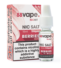 88 Vape - 20mg -  Berries E Liquid - 50/50 Nic Hit - 10 x 100ml (100ml Total)