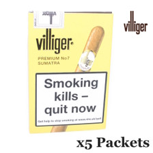 Villiger - Premium No.7 Sumatra - 5 Packets of 5 Cigars (25 Cigars in Total)