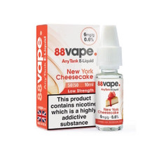 88 Vape - NY (New York Cheesecake)  E Liquid - 3mg  - 20 x 10ml (200ml Total)