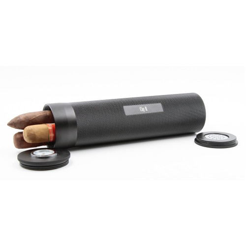 Cig-R -Aluminum Cigar Case - Black