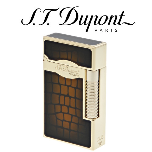 S.T. Dupont - Dandy Le Grand - Sunburst Brown & Yellow Gold Croc Effect