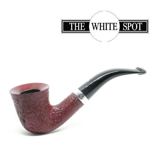 Alfred Dunhill - Ruby Bark - 4  114 - Group 4 - Bent Dublin - White Spot - Silver Band