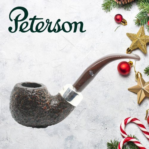 Peterson - Christmas Pipe 2019  - XL02 Sandblast Sterling Silver Mount  Pipe