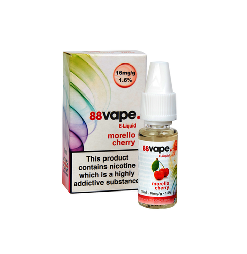 88 Vape - Cherry (Morello Cherry)  E Liquid - 16mg - 20 x 10ml (200ml Total)
