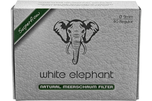 White Elephant - Natural Meerschaum Filters 9mm - 40 Pack