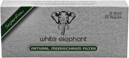 White Elephant - Natural Meerschaum Filters 9mm - 20 Pack