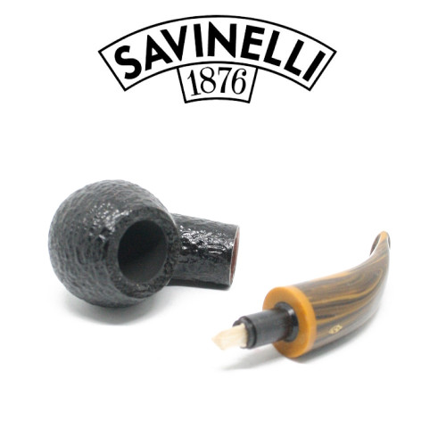 Savinelli - Tigre 642 - Rusticated Black - 6mm Filter Pipe