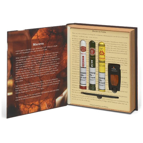 Mareva Book Habanos Gift Box - 3 Cigars, Cutter & Lighter