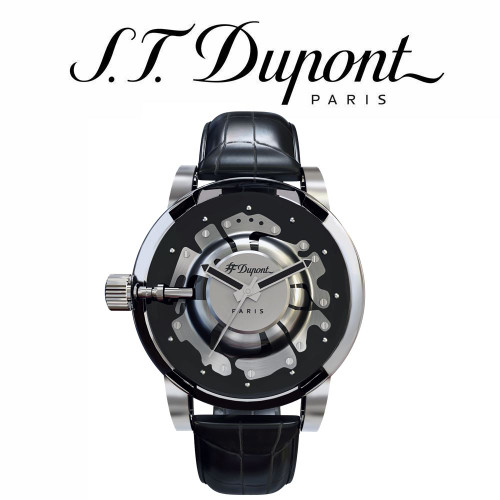 ST Dupont - Be Bold Hyperdome Watch - Black Leather Croc Strap