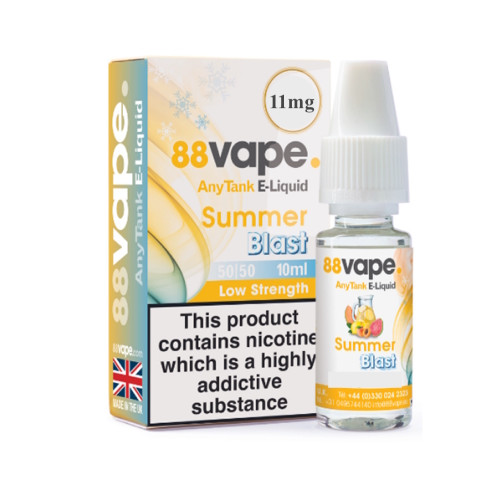88 Vape - Summer Blast - E Liquid - 50/50 - 11mg - 20 x 20ml (200ml Total)