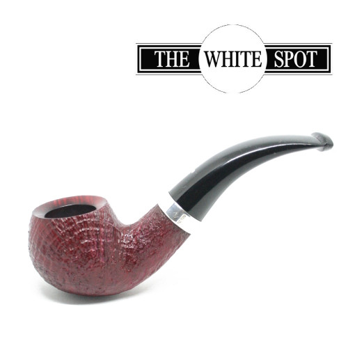 Alfred Dunhill - Ruby Bark - 3 129 - Bent - Group 3 -  White Spot - Silver Band