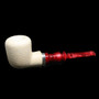 Meerschaum  - Billiard Silver Band - Red Stem