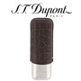 ST Dupont Dandy Double Cigar Case - Metal & Leather - Croc Effect Brown