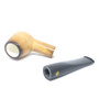 Rattrays  -  Meerschaum Calcined Smooth  - 9mm Filter Pipe (Black Stem)