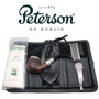 Peterson - Pipe Makers Series - 68 Sandblast Silver Cap Spigot - Leather Pouch Pipe Set
