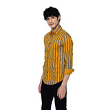 YELLOW STRIPED SLIM FIT SHIRT