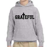 Youth Long Sleeve Hoodie Grateful Print