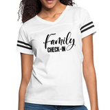 Womens Vintage Sport Graphic T-shirt Family Check-in Illustration
