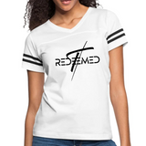 Womens Vintage Sport Graphic T-shirt Redeemed Cross Black