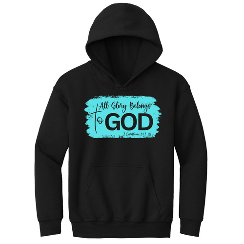 Youth Long Sleeve Hoodie All Glory Belongs to God Christian