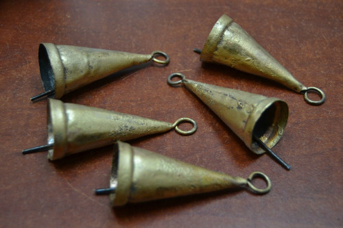 "5 Pcs Handmade Rusty Iron Metal Farm Bells 3"""