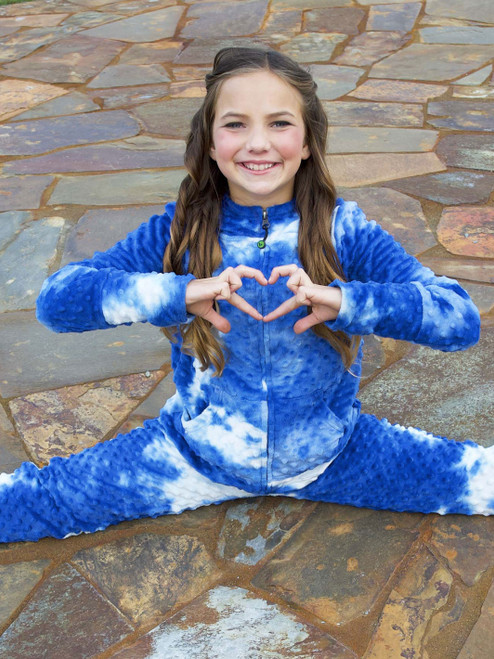 Girls Hoodie | Very Peri Tie Dye | Limeapple