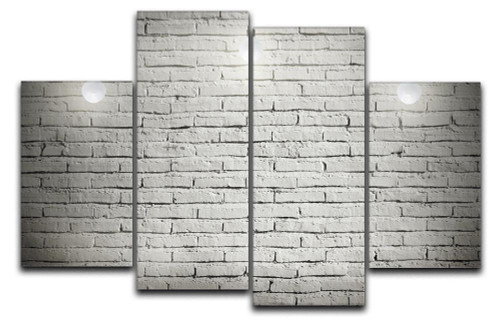 Industrial interior with wooden 4 Split Panel Canvas