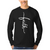 Mens Long Sleeve Graphic T-shirt Faith Script Cross Illustration