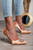 Pumps with decorative brooch beige