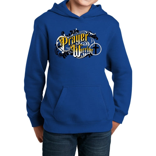 Youth Long Sleeve Hoodie Prayer Warrior Victorian Style Illustration