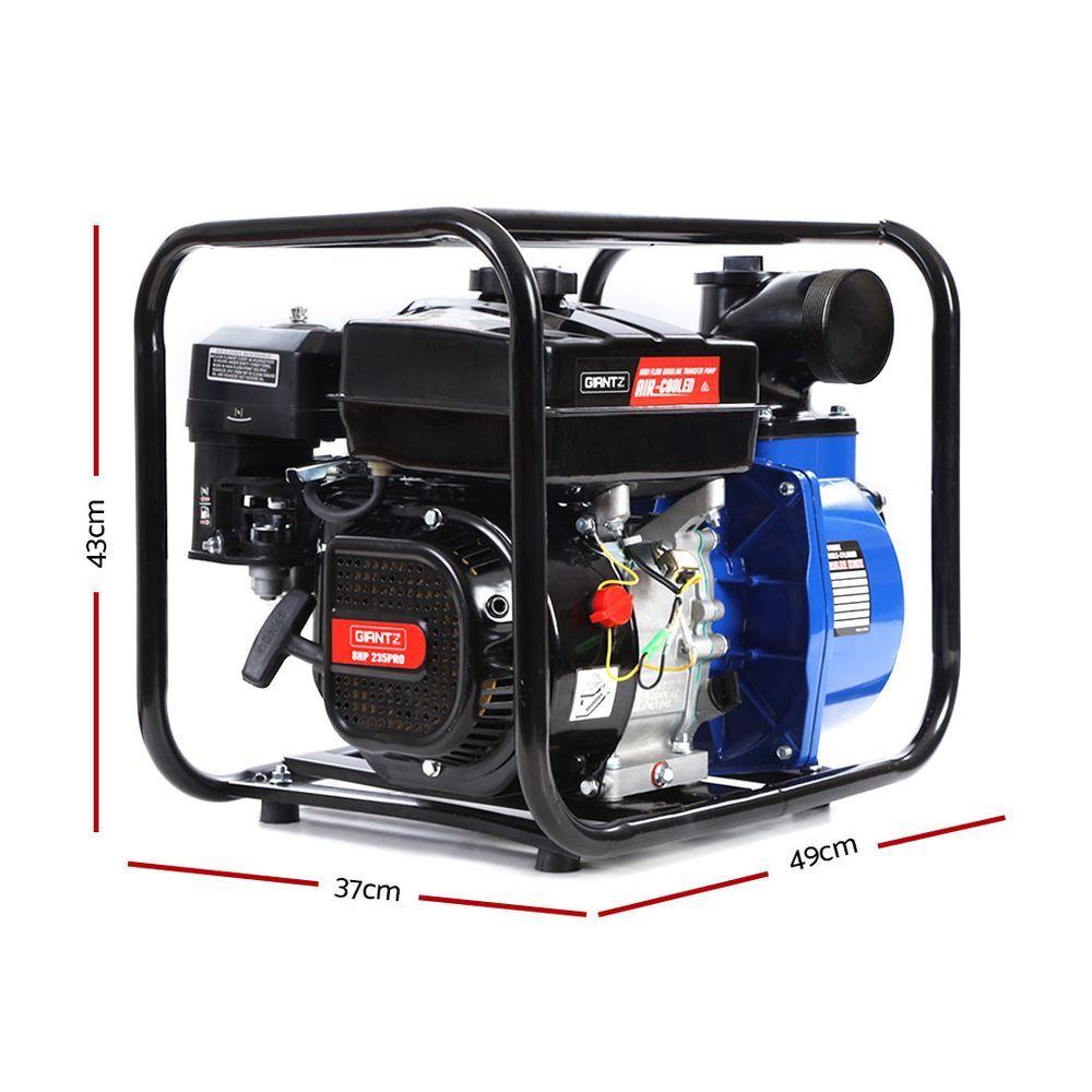 """Giantz 8HP 3"""" Petrol Water Pump Garden Irrigation Transfer Blue"""